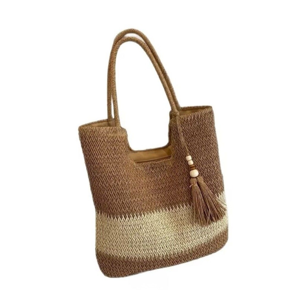 Straw Beach Bags for Women Woven Beach Tote Bag Casual Boho Large Shoulder Ha...